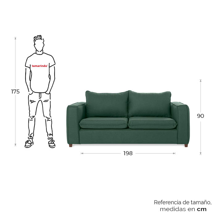 Sofa Tela Verde Deka | Sofá | salas